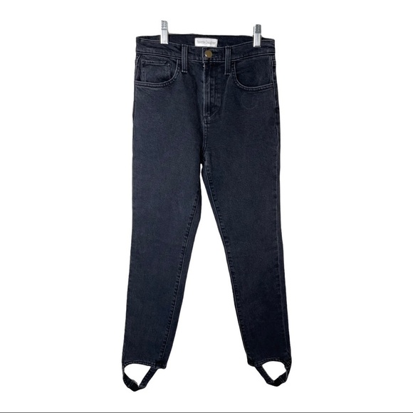 NWT FAVORITE DAUGHTER Black Evelyn High Rise Slim Straight Stirrup Jean Size 24 - Picture 6 of 15